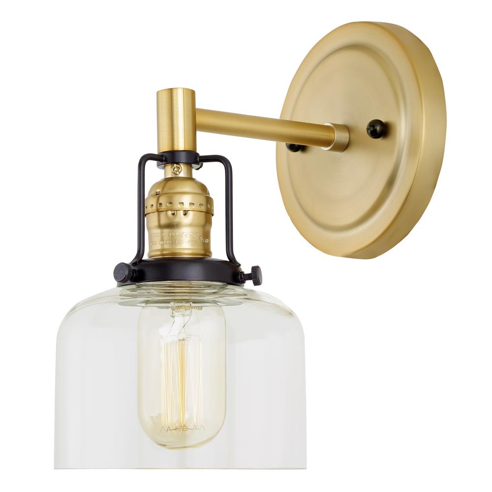 Jvi Designs 1223-10 S4 Nob Hill One Light Shyra Wall Sconce In Satin Brass And Black